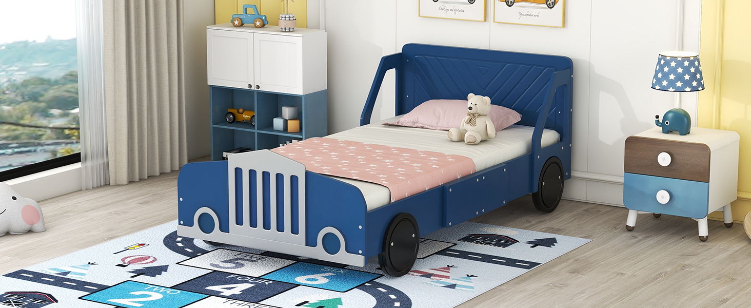 Car Shaped Platform Bed With Wheels