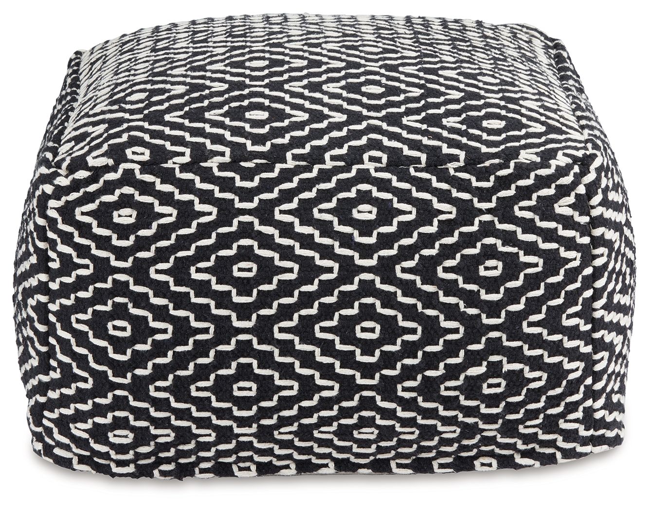 Signature Design by Ashley® Jasett - Black / Ivory - Pouf | Meri Furniture