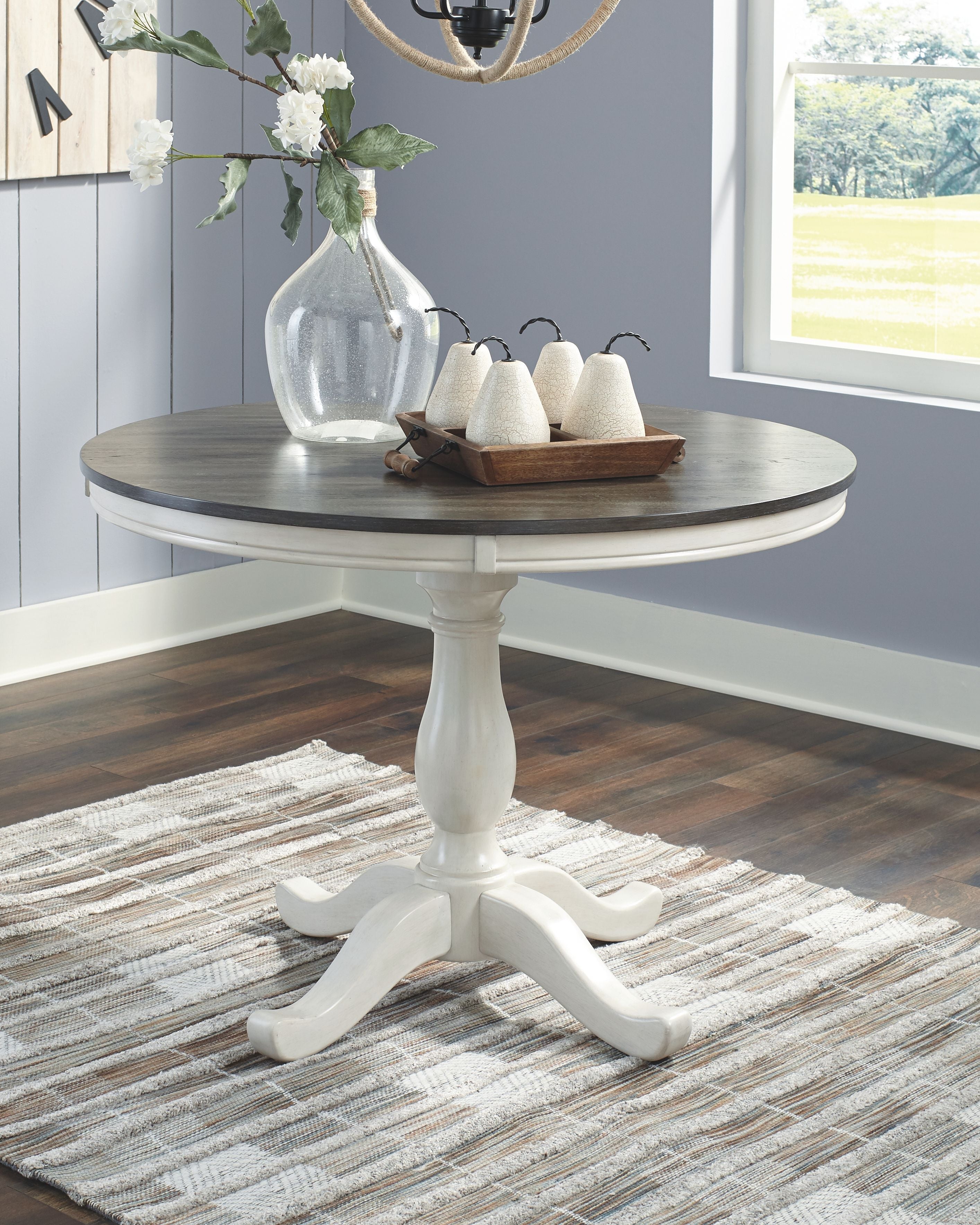 Signature Design by Ashley® Nelling - White / Brown / Beige- Dining Room Table | Meri Furniture