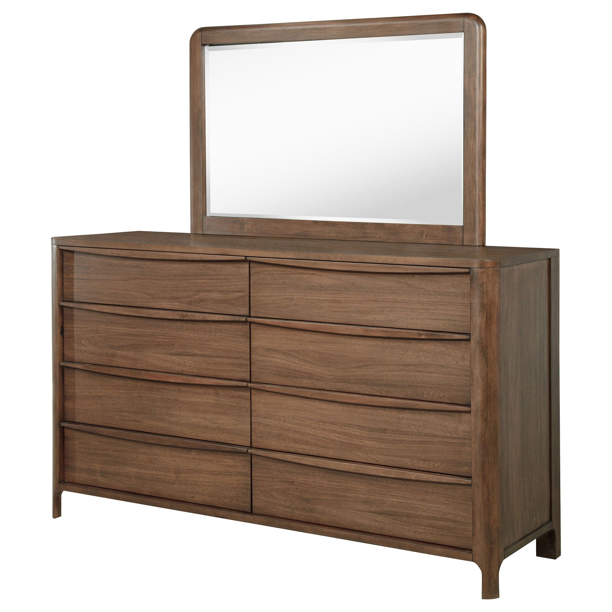 Coaster Fine Furniture Maderia - 8-Drawer Dresser And Mirror - Walnut | Meri Furniture