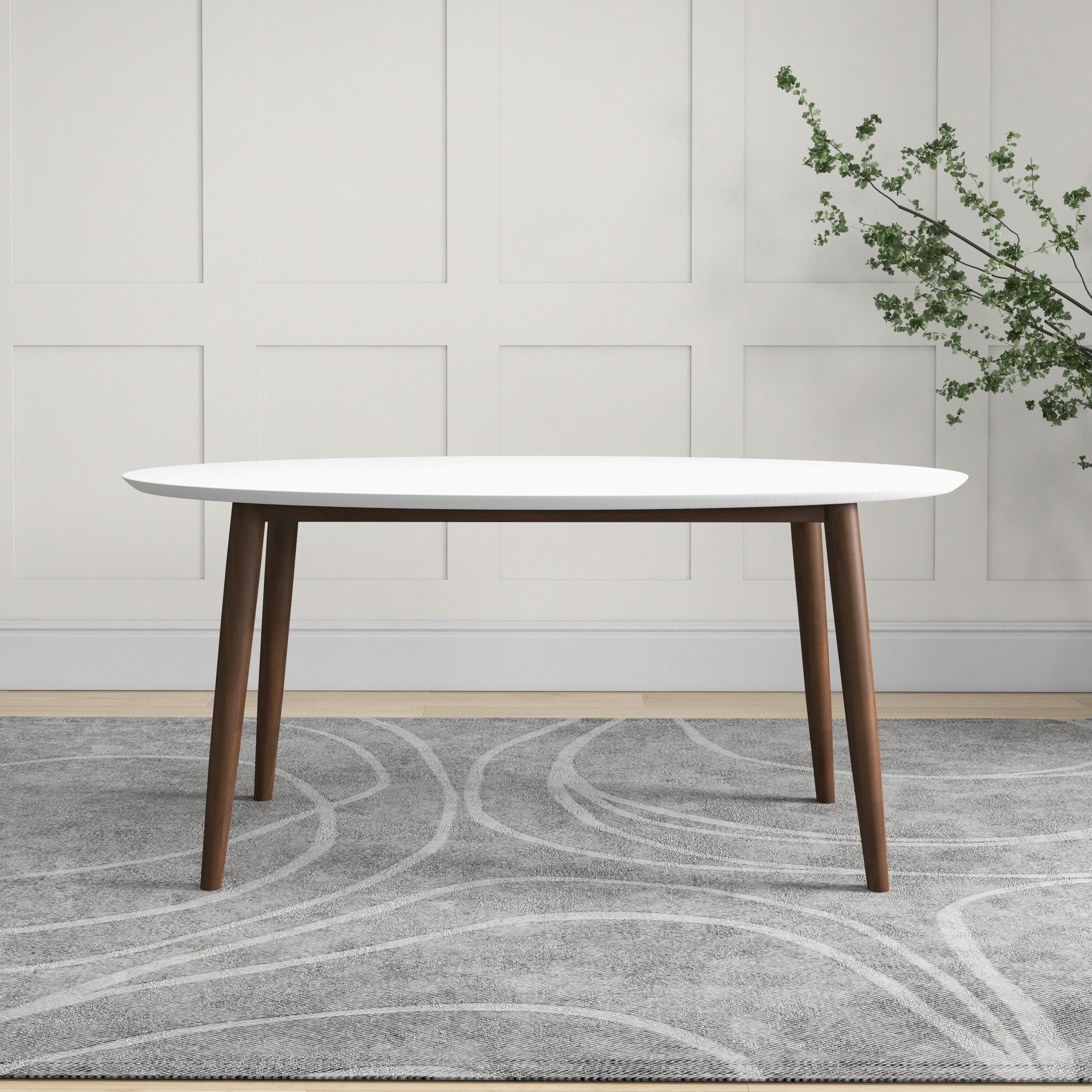 Ada - Mid-Century Modern Style Oval Dining Table