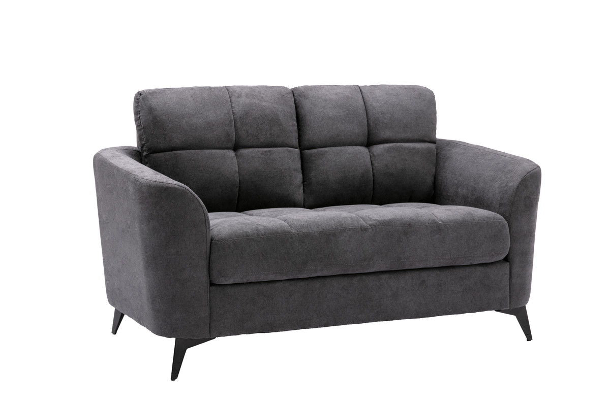 Callie 60"W Gray Woven Fabric Loveseat
