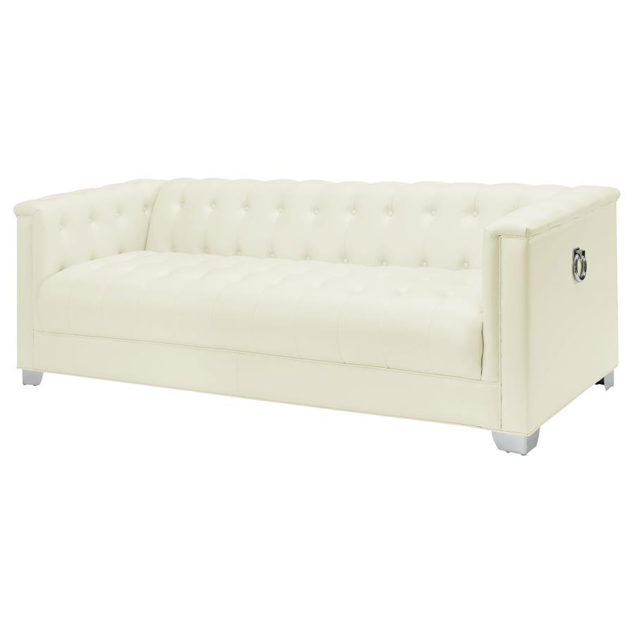 Coaster Fine Furniture Chaviano - Upholstered Track Arm Sofa - Pearl White | Meri Furniture