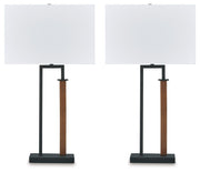 Voslen - Metal Table Lamp (Set of 2) - Black / Brown