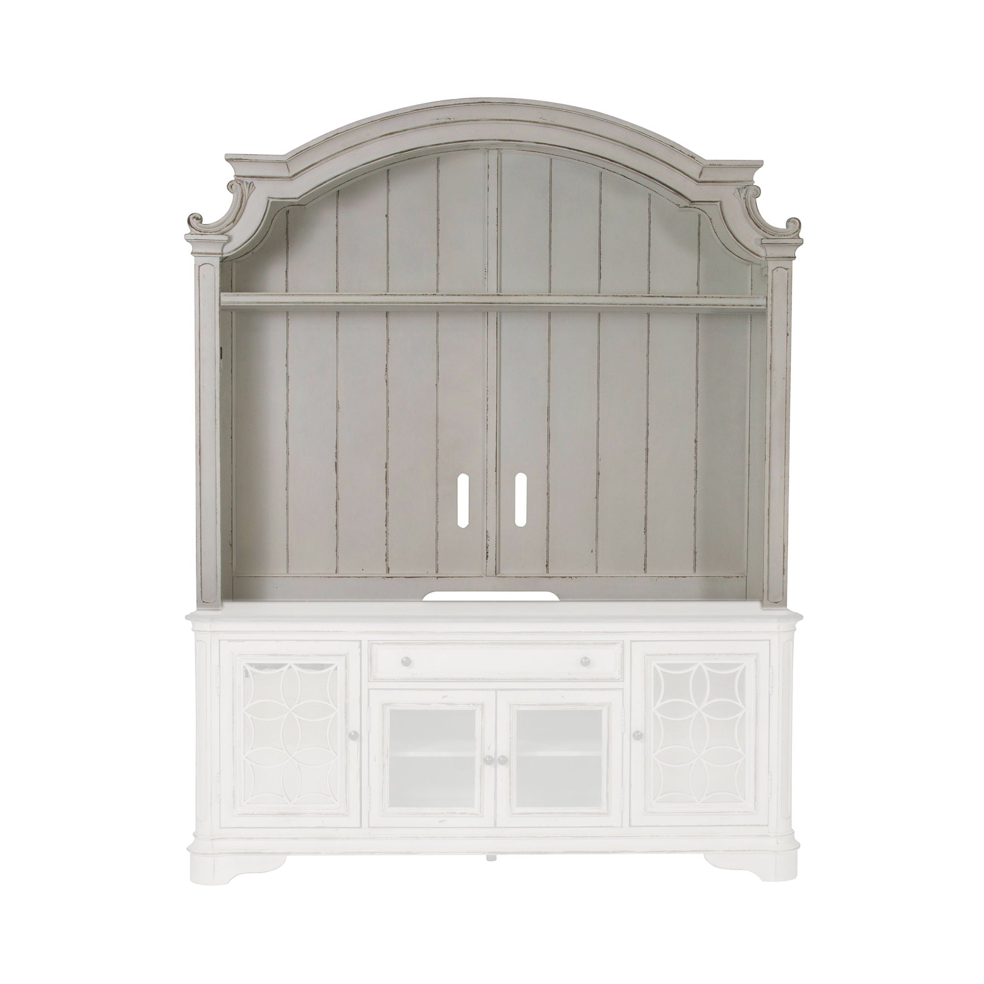 Liberty Furniture Magnolia Manor - Arched Entertainment Hutch - White | Meri Furniture