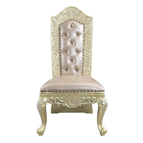 ACME Vatican - Side Chair (Set of 2) - PU & Champagne Silver Finish | Meri Furniture