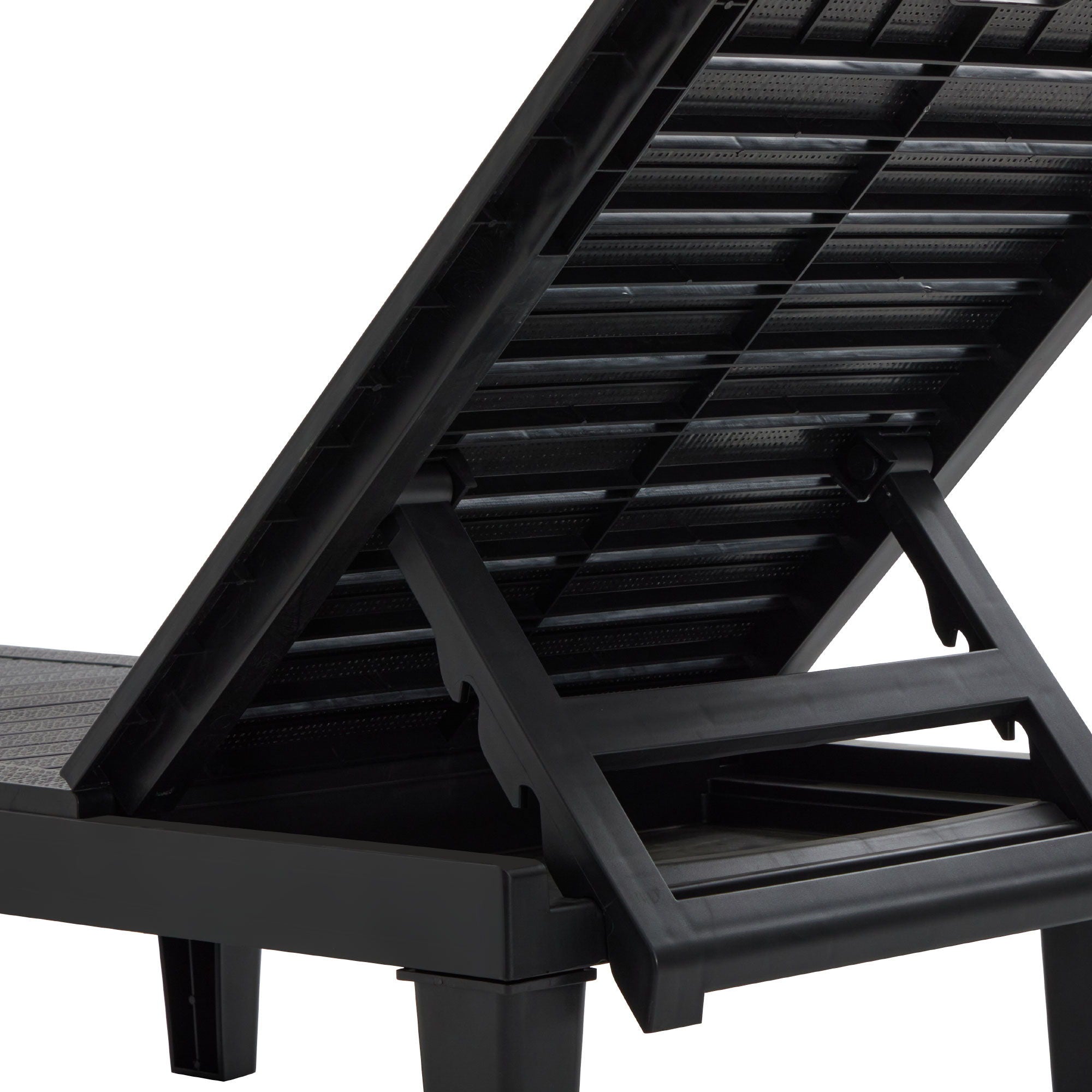 2 Piece Outdoor Chaise Lounges With Adjustable Backrest