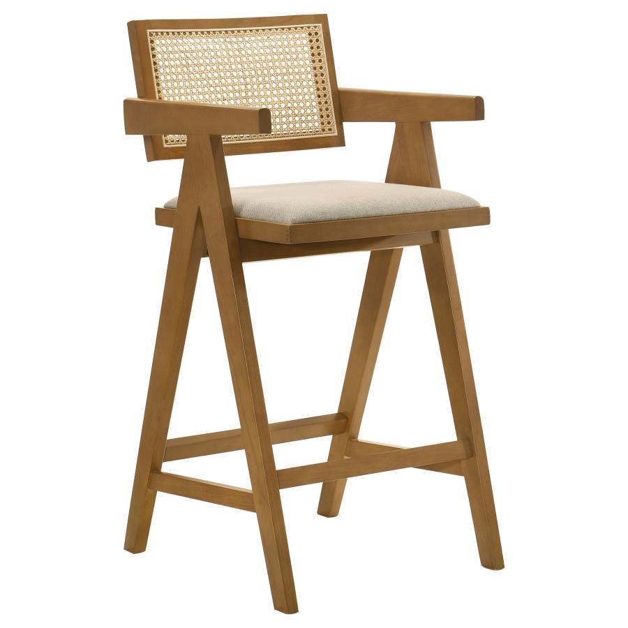 Coaster Fine Furniture Kane - Woven Rattan Wood Bar Chair (Set of 2) - Light Walnut | Meri Furniture