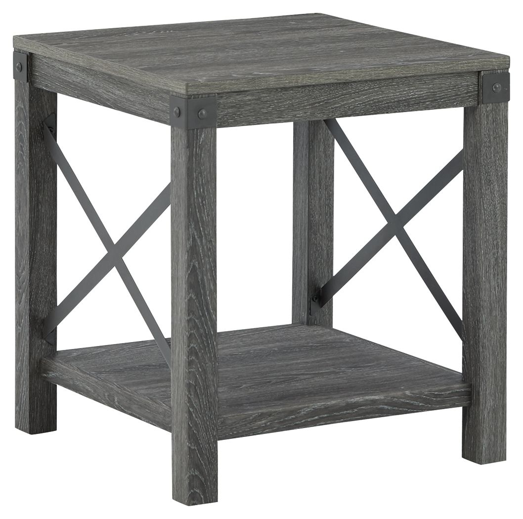 Ashley Furniture Freedan - Grayish Brown - Square End Table | Meri Furniture