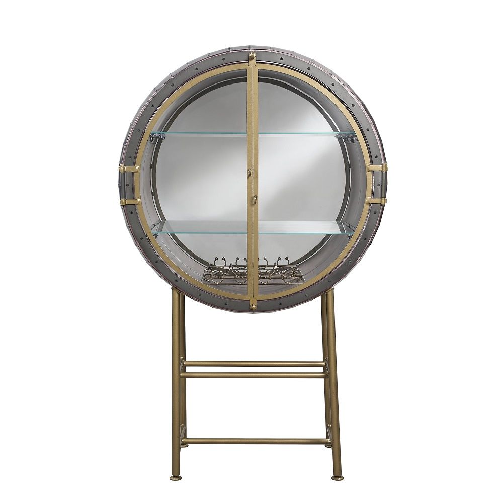 ACME Nilsa - Wine Cabinet - Aluminum | Meri Furniture