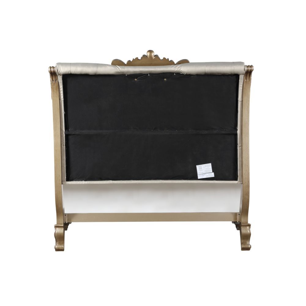ACME Orianne - California King Bed - Champagne PU & Antique Gold | Meri Furniture
