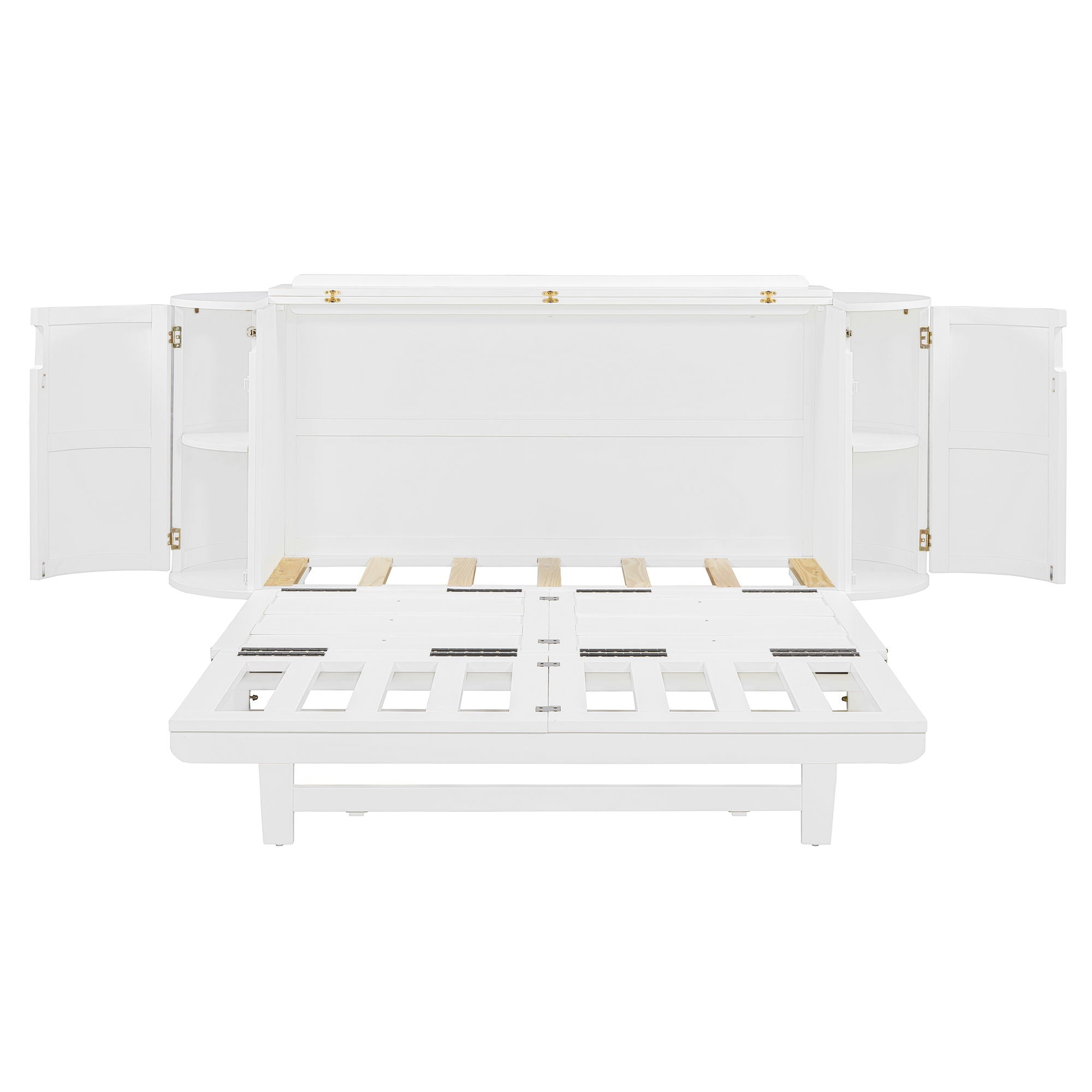 Murphy Bed With Hidden Storage & Modern Woven Design