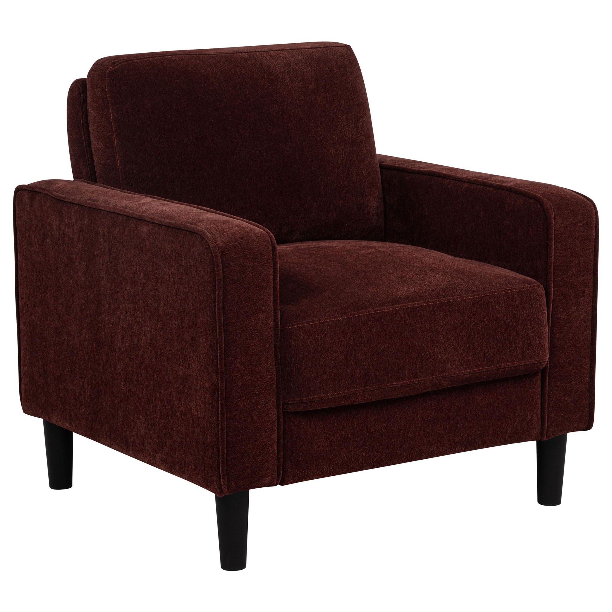 Ruth 3-piece Fabric Upholstered Track Arm Sofa Rust Red