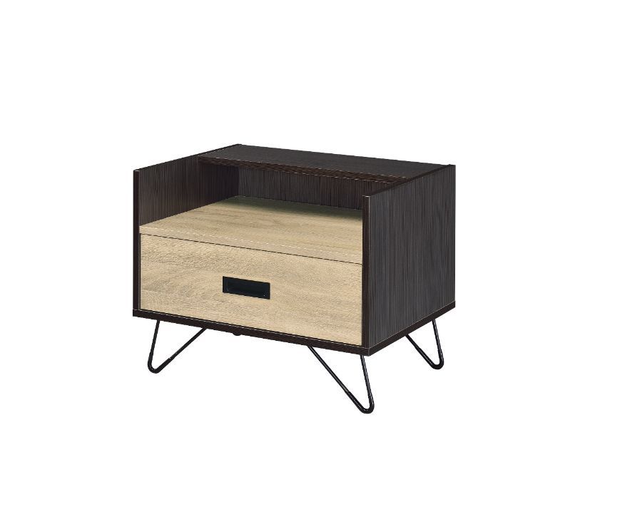 ACME Melkree - Accent Table - Oak & Black Finish | Meri Furniture