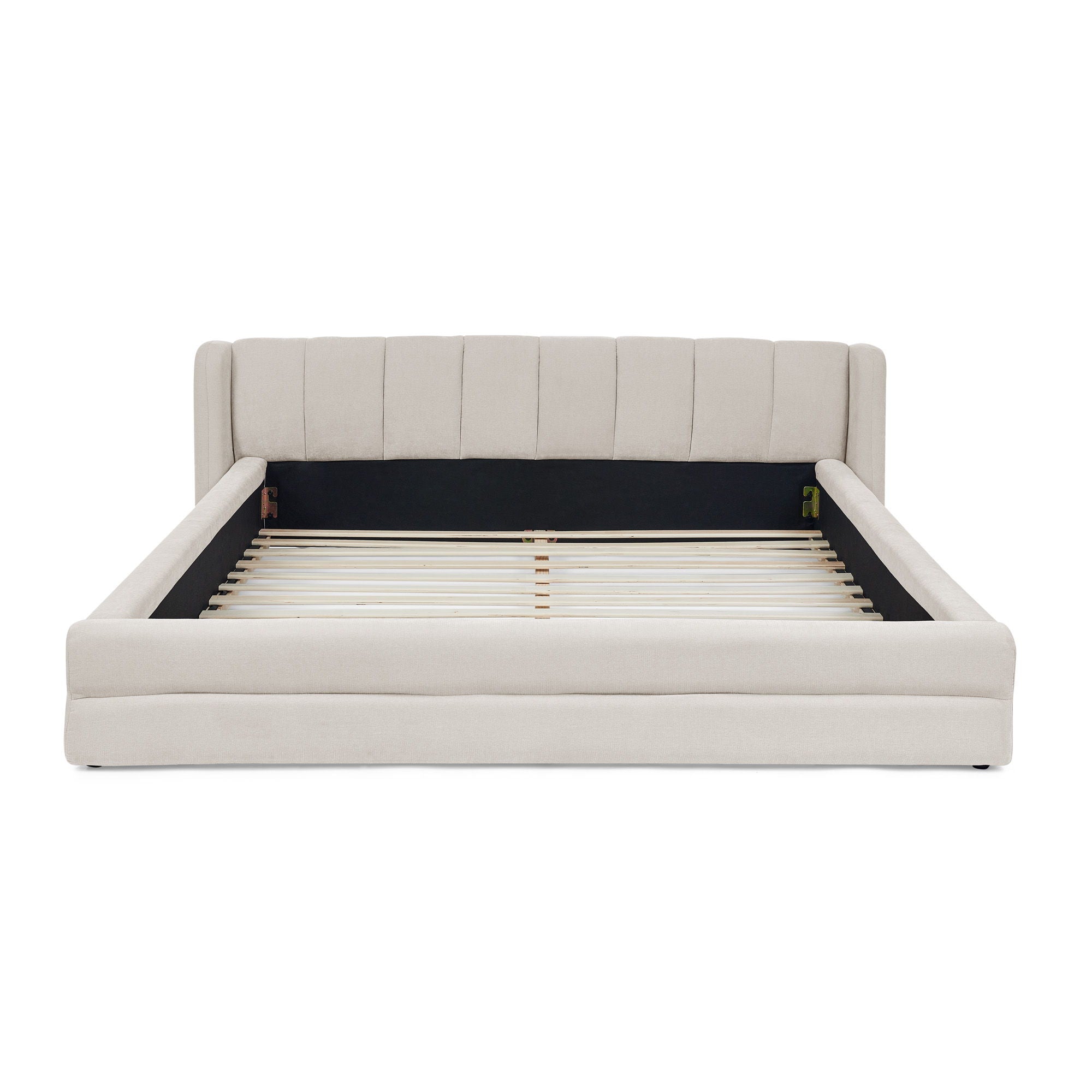 Modern Upholstered Bed Frame With Thick Chenille Fabric And Headboard