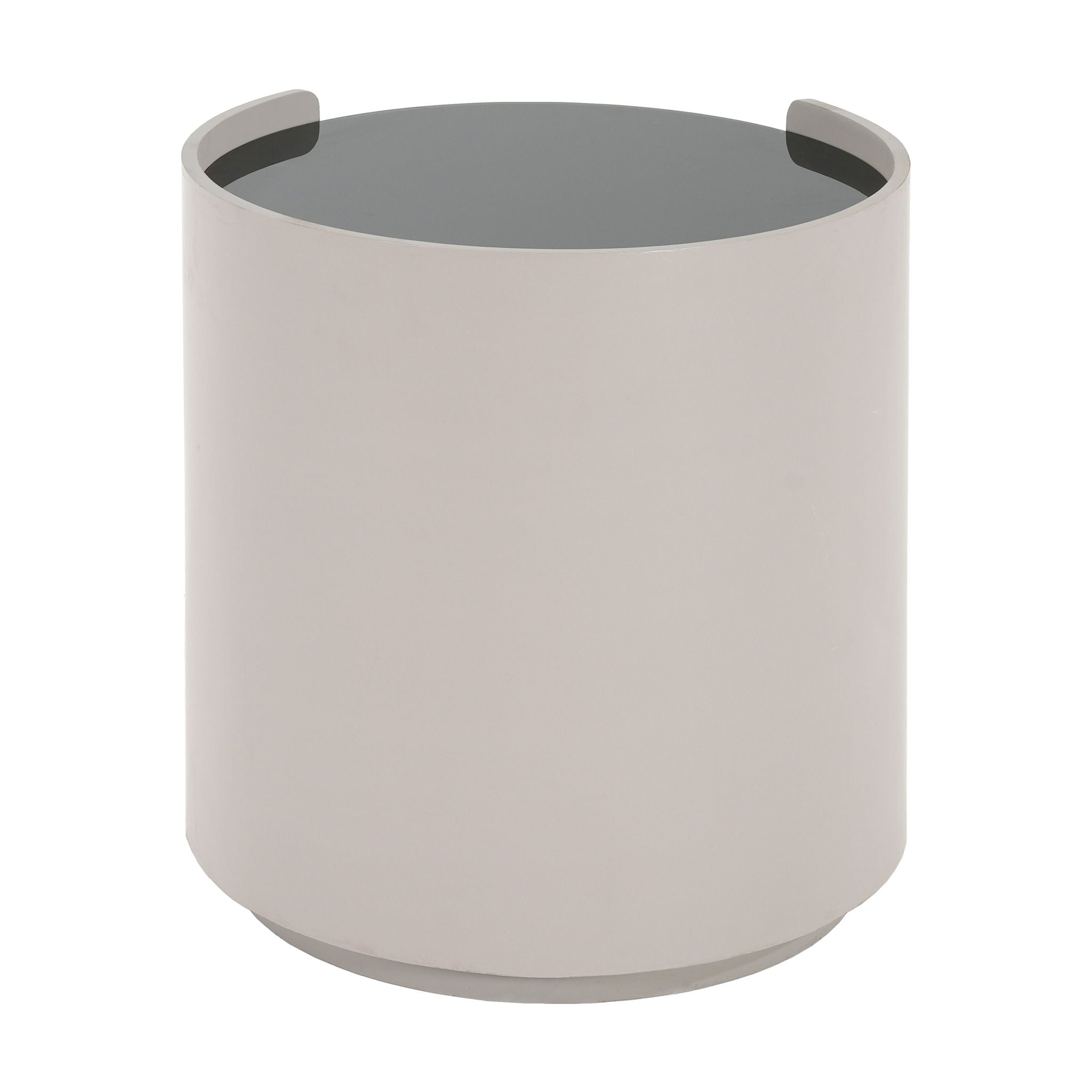 Italian Retro Double Storage Round Side Table - Gray Brown