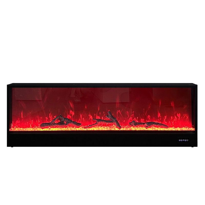 Spencer 71"W White Finish TV Stand with Fireplace and Speaker