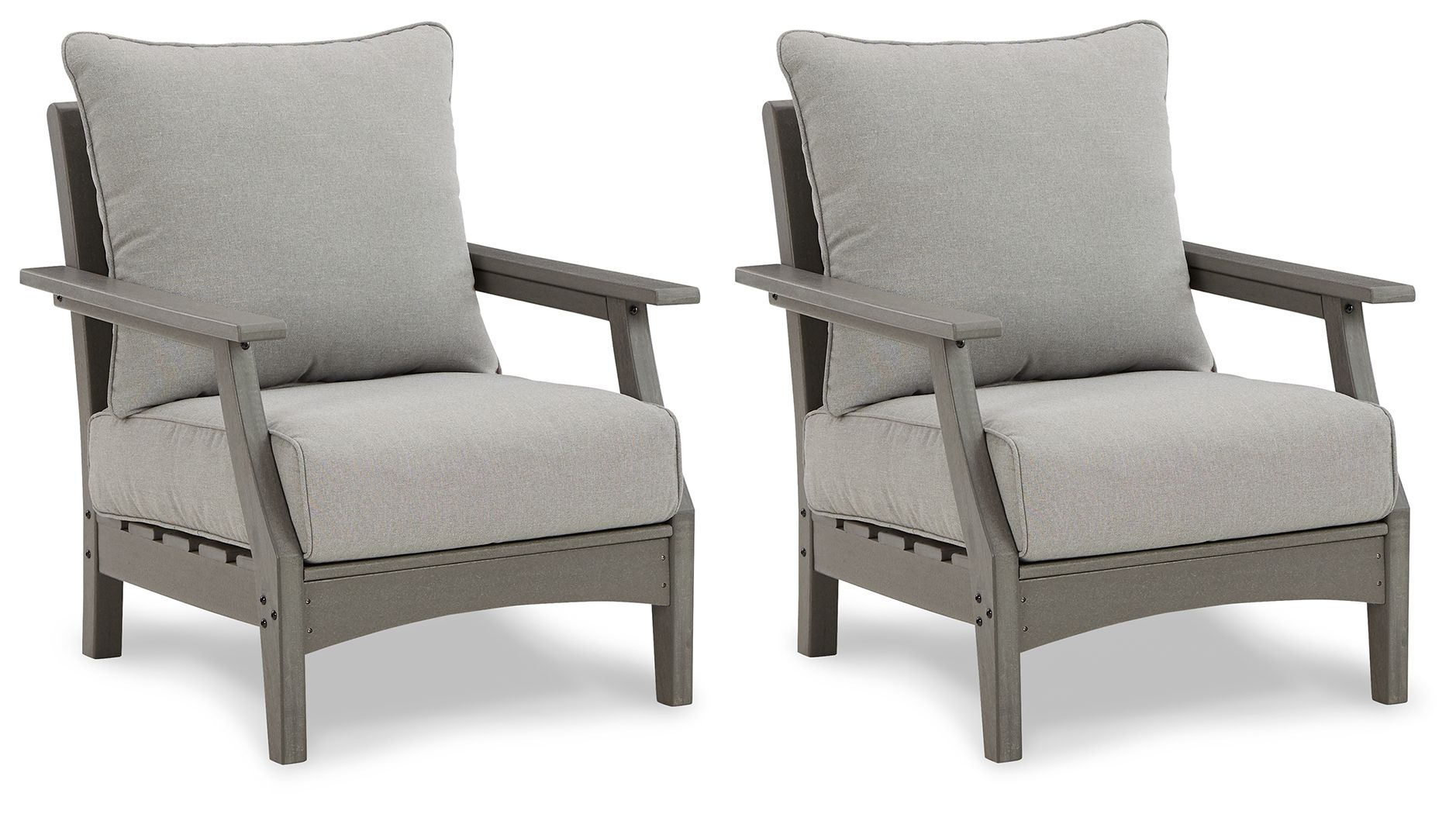 Signature Design by Ashley® Visola - Gray - Lounge Chair W/Cushion (Set of 2) | Meri Furniture