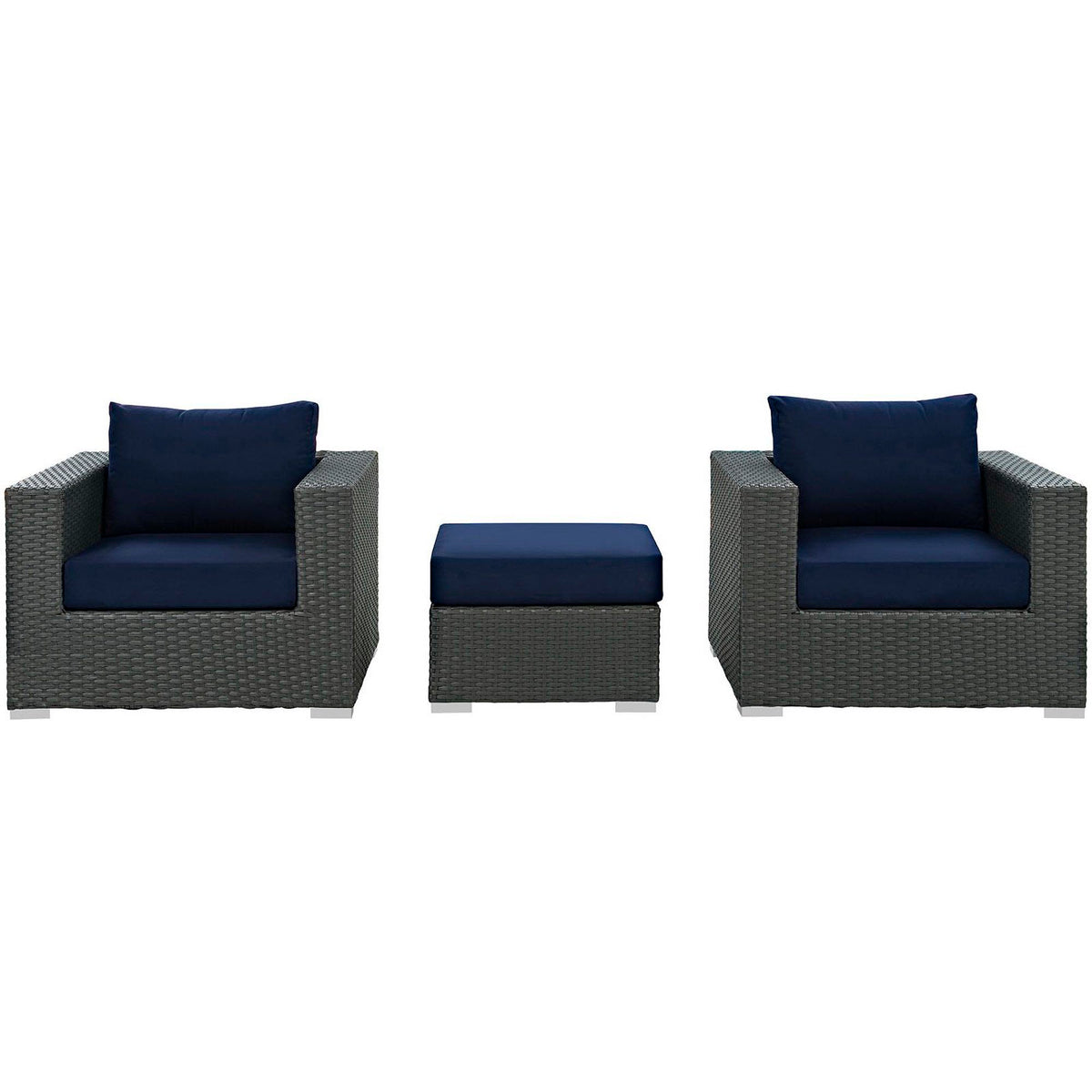 Sojourn 3 Piece Outdoor Patio Sunbrella® Sectional Set by Modway