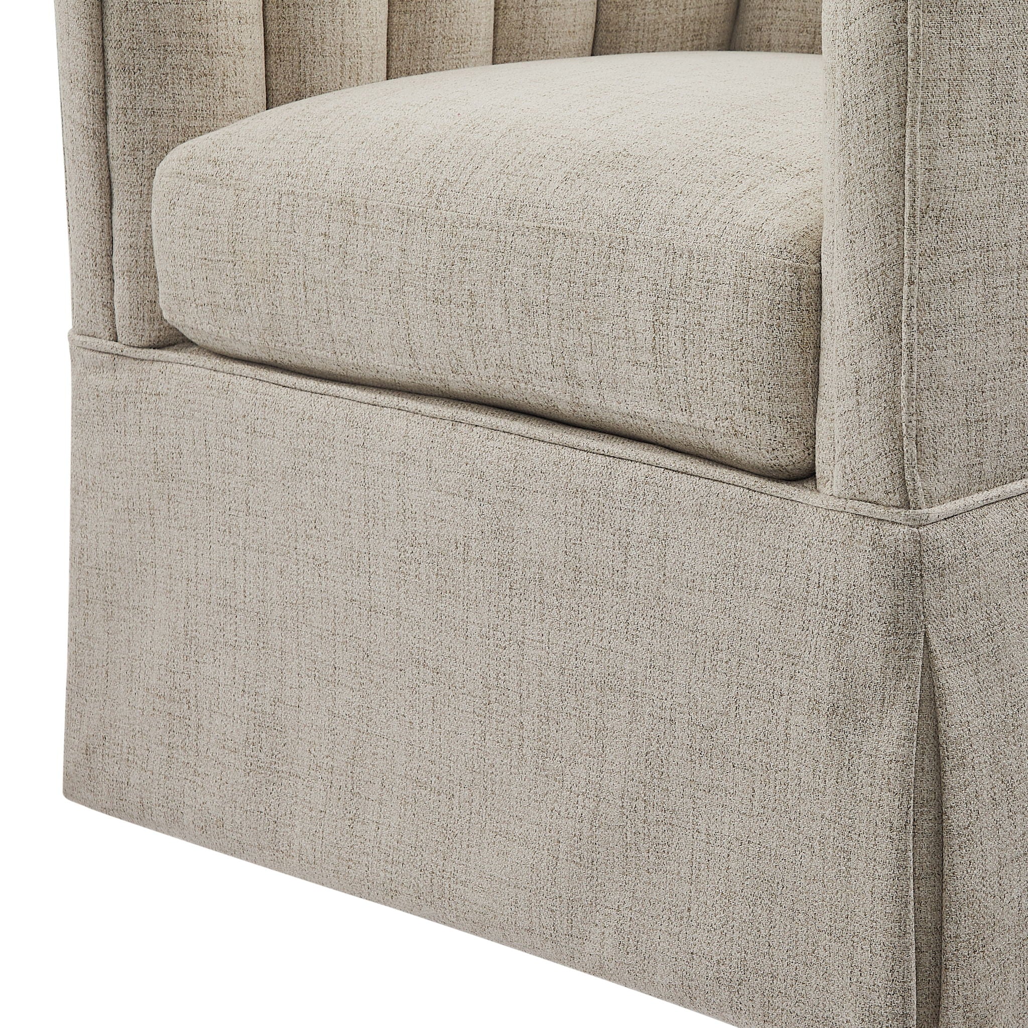Solitude - Skirted Swivel Accent Chair With Hemp Like