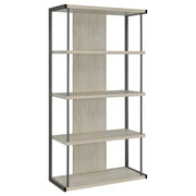 Coaster Fine Furniture Loomis - 4-Shelf Bookshelf - Whitewashed Gray | Meri Furniture