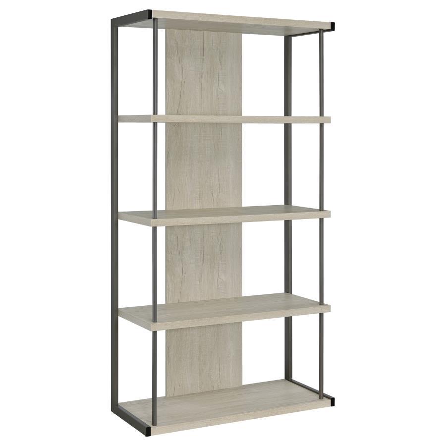 Coaster Fine Furniture Loomis - 4-Shelf Bookshelf - Whitewashed Gray | Meri Furniture