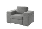 Gianna Light Gray Woven Fabric Arm Chair