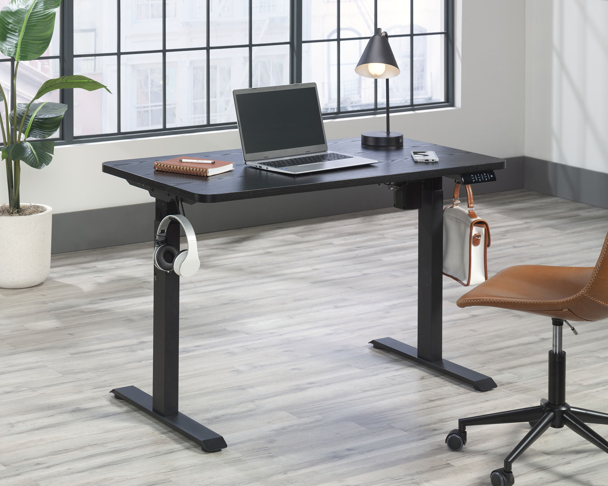 48" x 27" Electric Standing Desk in Black