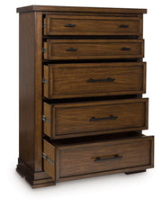 Taffenbrook - Five Drawer Chest - Medium Brown