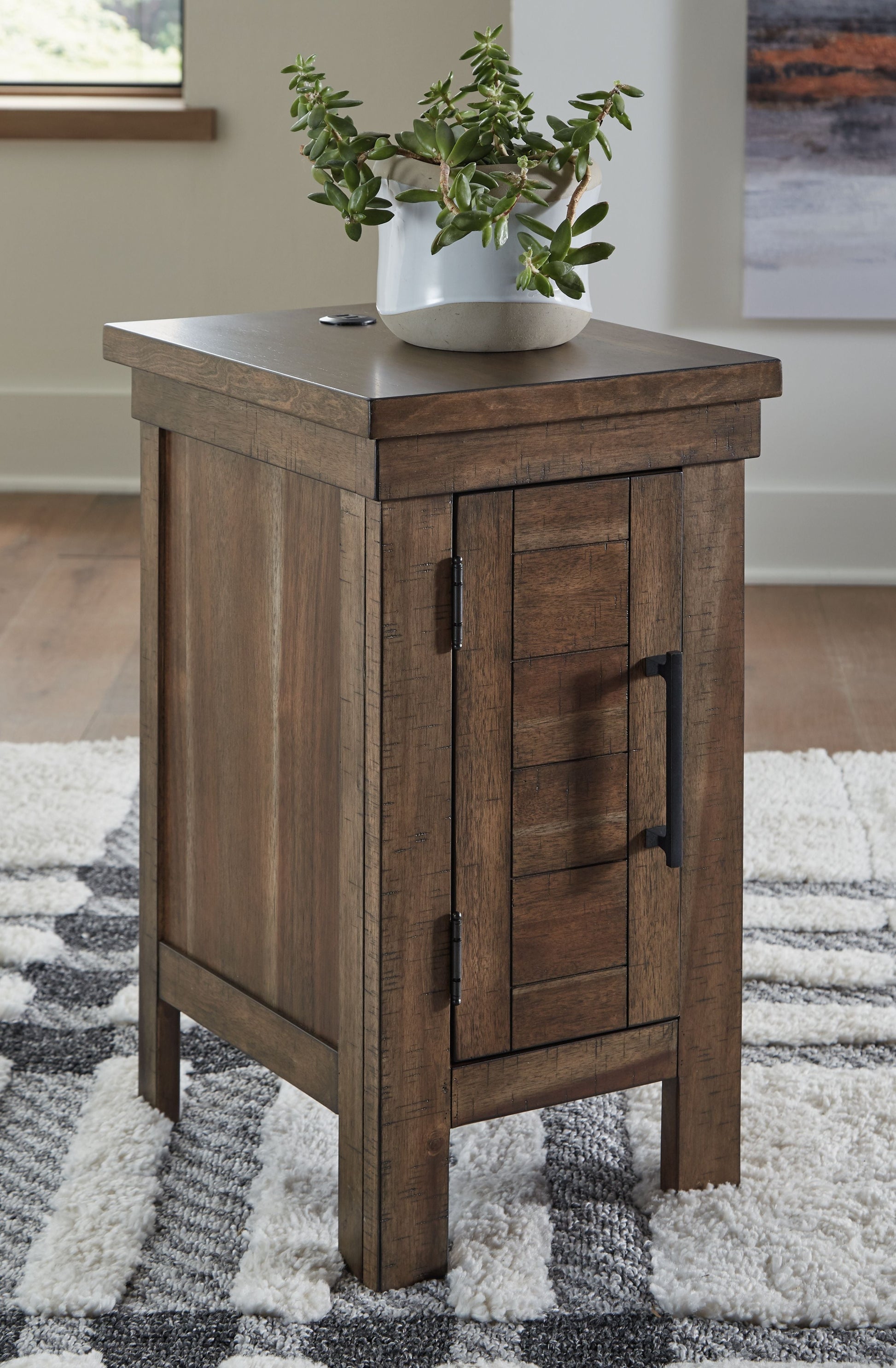 Signature Design by Ashley® Moriville - Grayish Brown - Chair Side End Table | Meri Furniture
