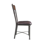 ACME Lynlee - Side Chair (Set of 2) - Espresso PU & Dark Bronze | Meri Furniture