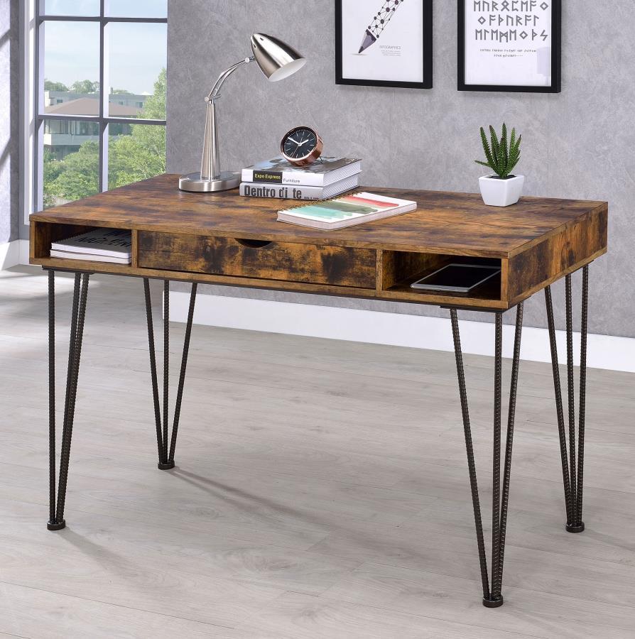 Coaster Fine Furniture Olvera - 1-Drawer Writing Desk - Rustic Nutmeg | Meri Furniture