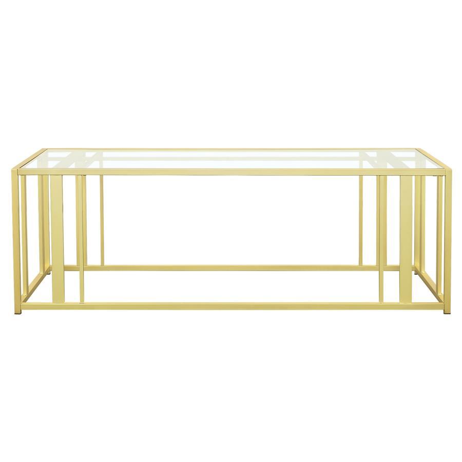 Coaster Fine Furniture Adri - Rectangular Glass Top Coffee Table | Meri Furniture