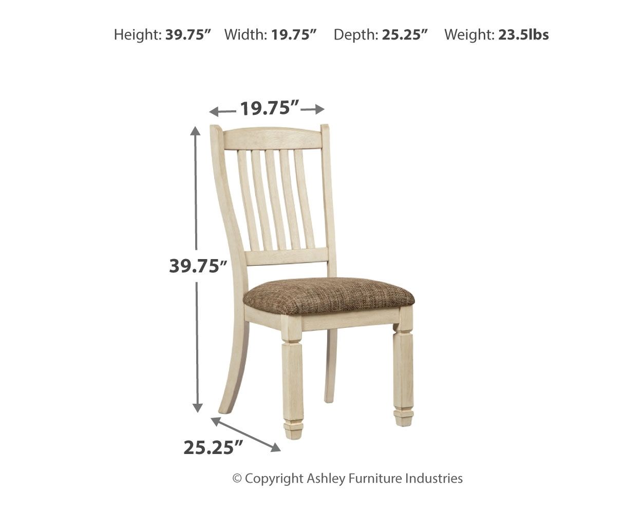 Signature Design by Ashley® Bolanburg - Brown / Beige - Dining Uph Side Chair (Set of 2) - Rake Back | Meri Furniture
