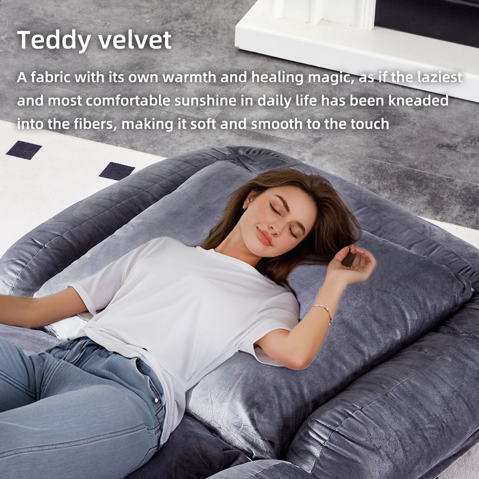 Contemporary Folding Sofa Chair With 5 Adjustable Positions For Gaming, Meditation, And Relaxation