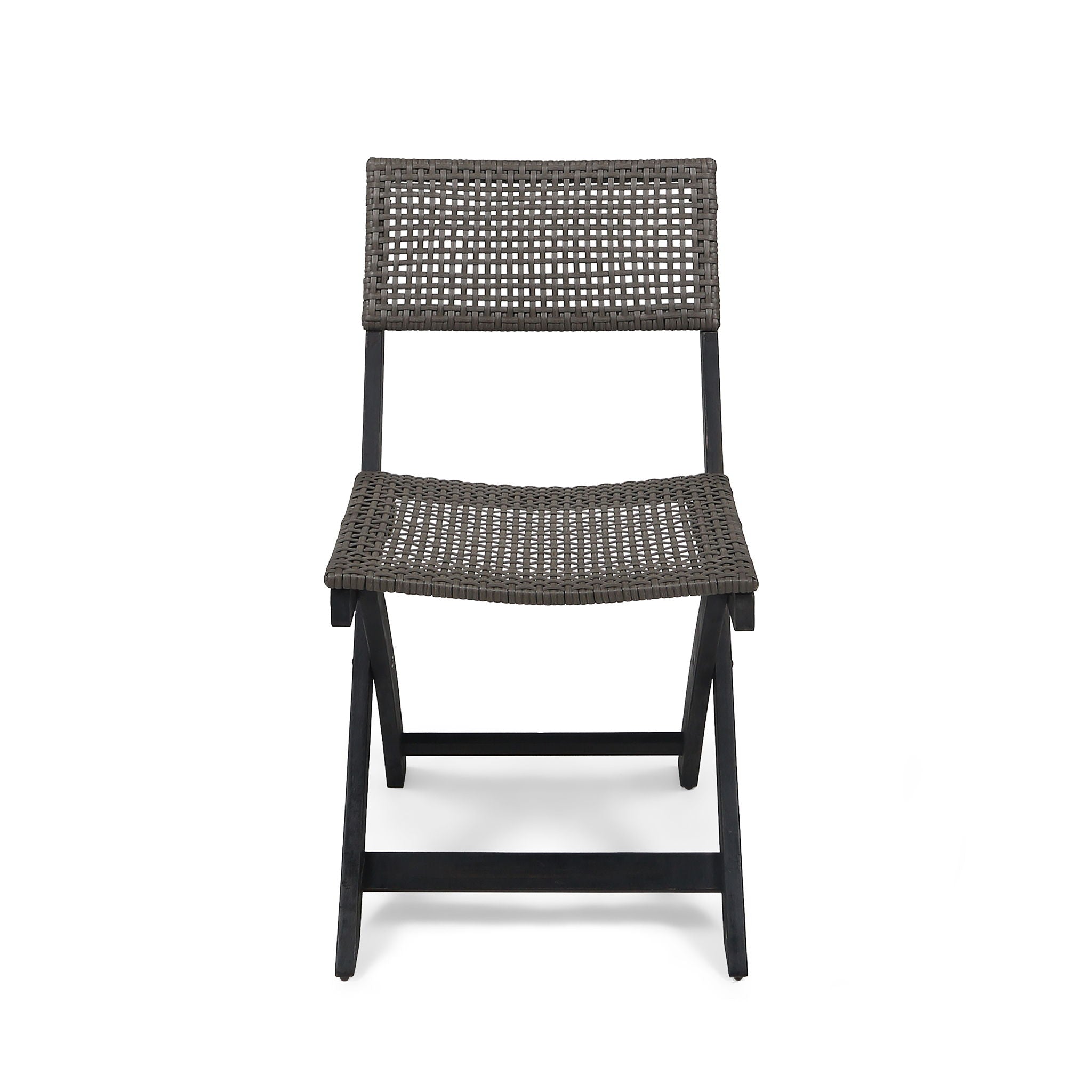 Bistro Foldable Chair With Wicker Backrest