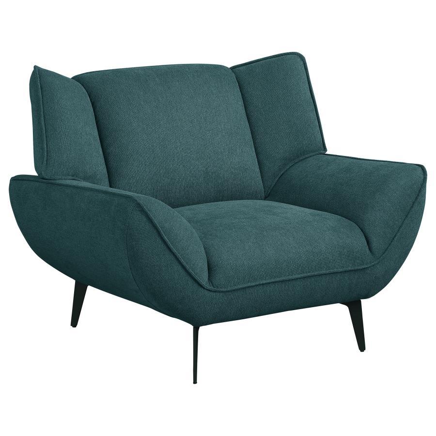 Coaster Fine Furniture Acton - Upholstered Flared Arm Accent Chair - Teal Blue | Meri Furniture