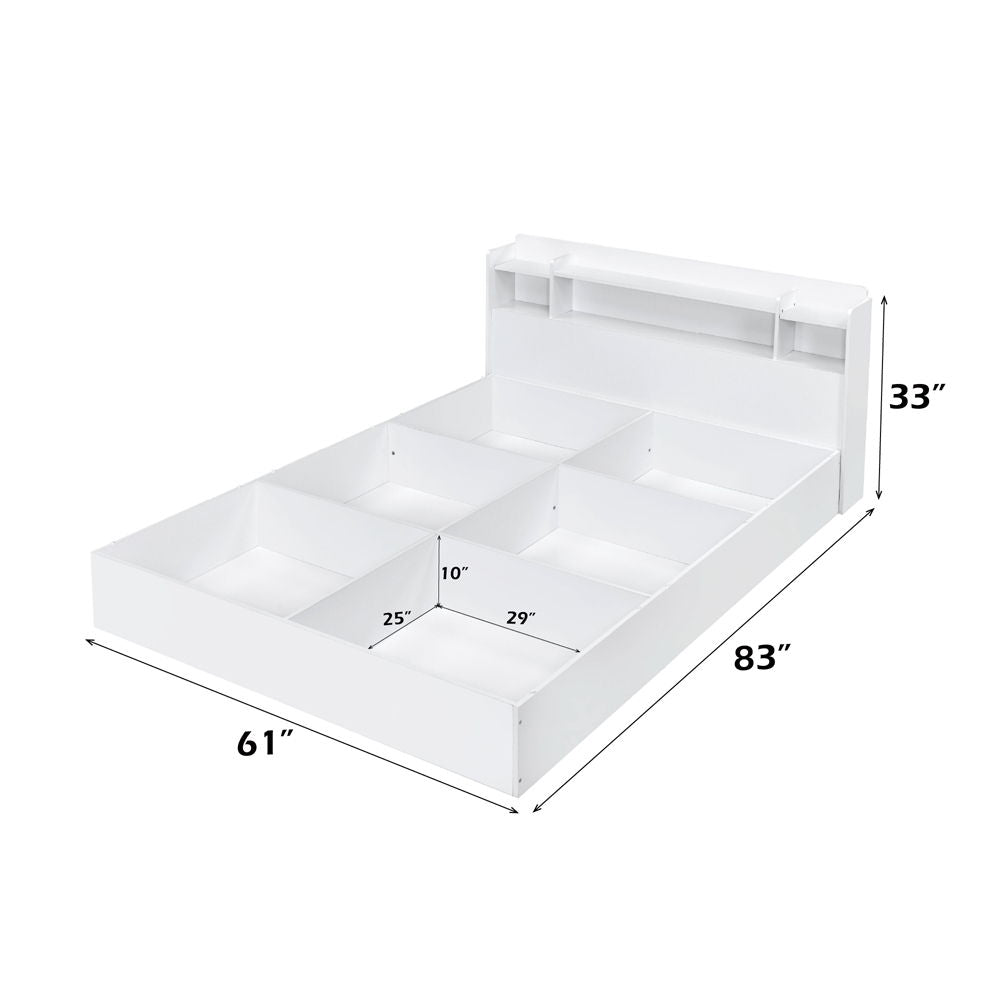 Perse - Queen Bed With Storage - White