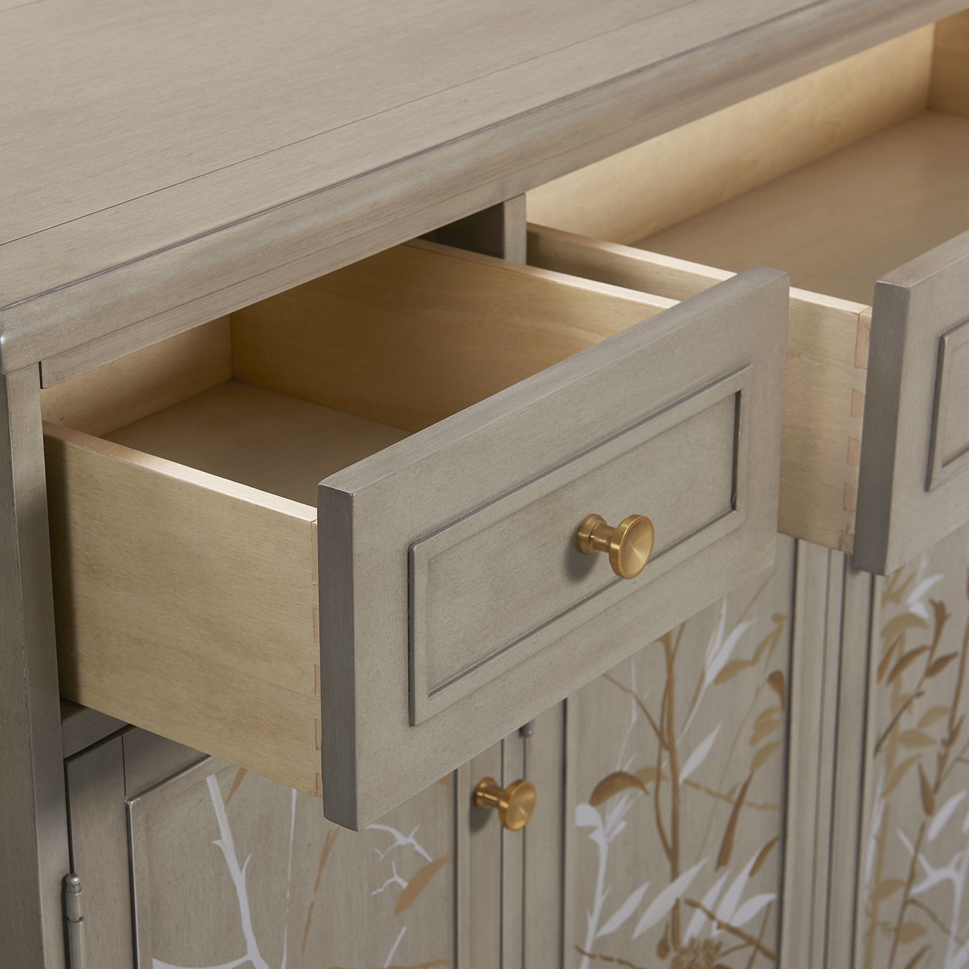 Dauphin - Handpainted Entryway Storage Cabinet - Gray Cashmere