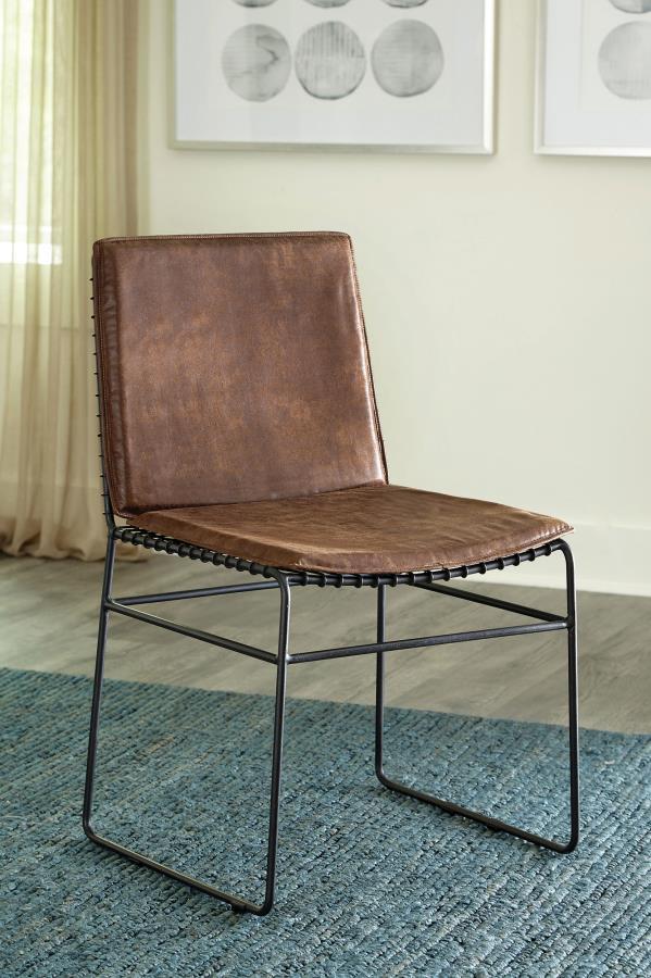 Coaster Fine Furniture Abbott - Metal Dining Side Chair (Set of 2) - Antique Brown | Meri Furniture