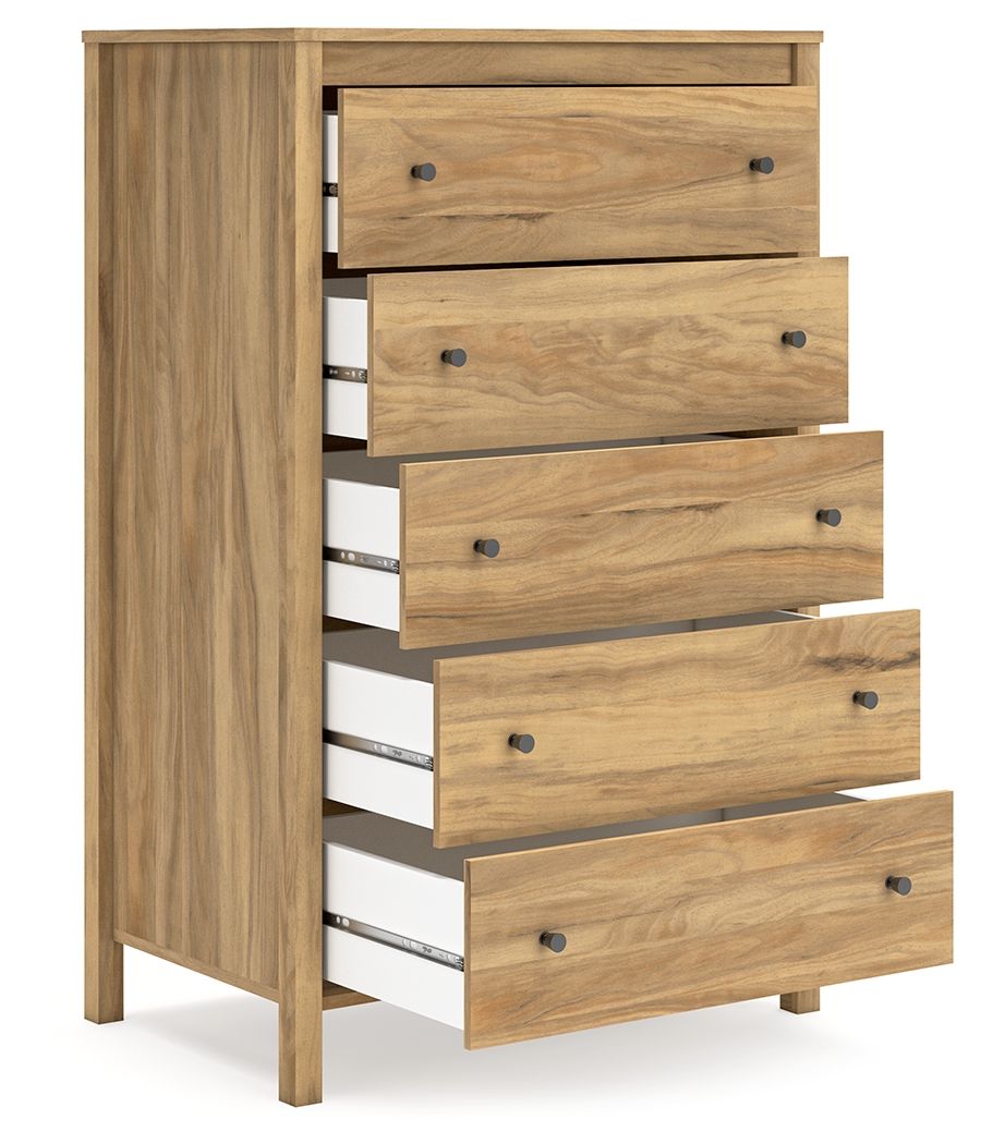Signature Design by Ashley® Bermacy - Light Brown - Five Drawer Chest | Meri Furniture