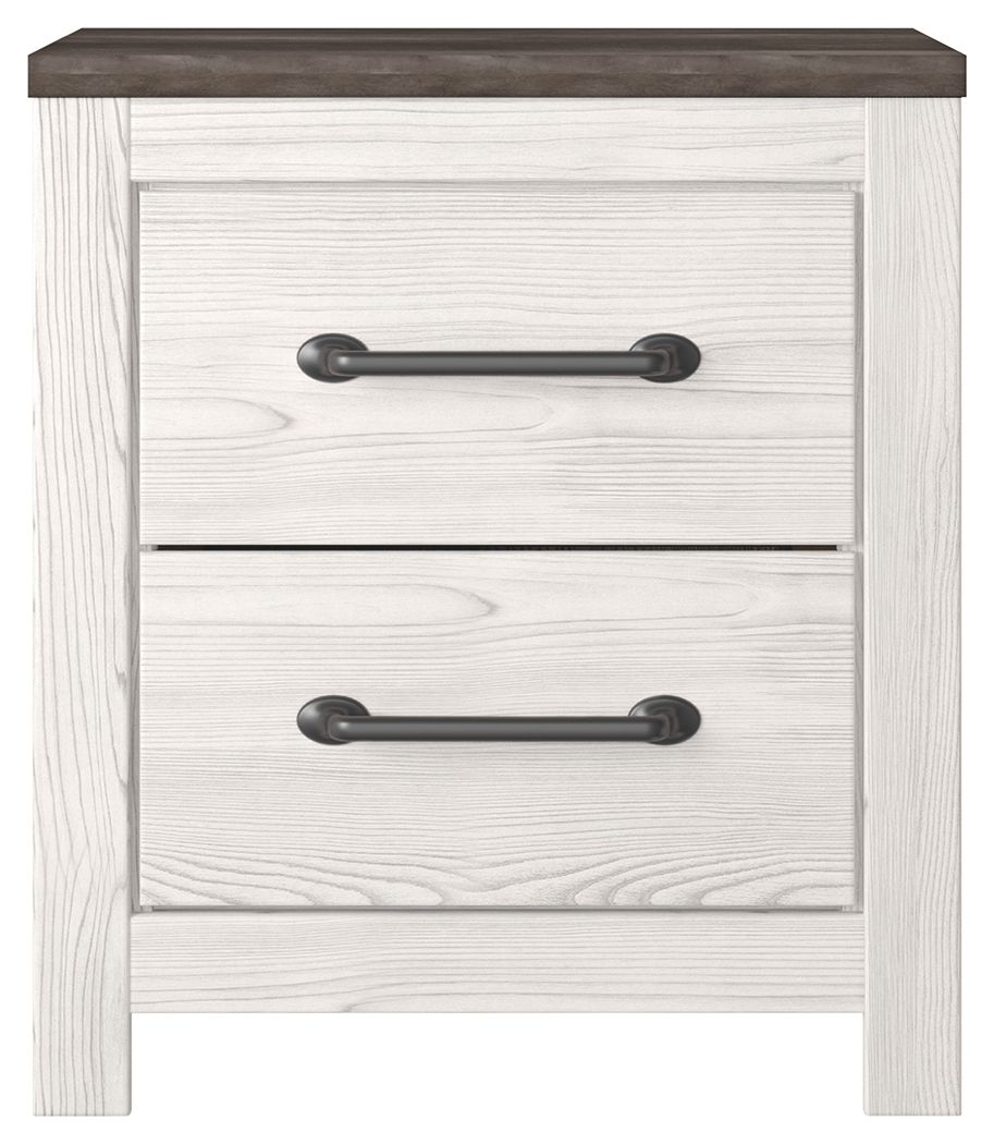 Signature Design by Ashley® Gerridan - White / Gray - Two Drawer Night Stand | Meri Furniture
