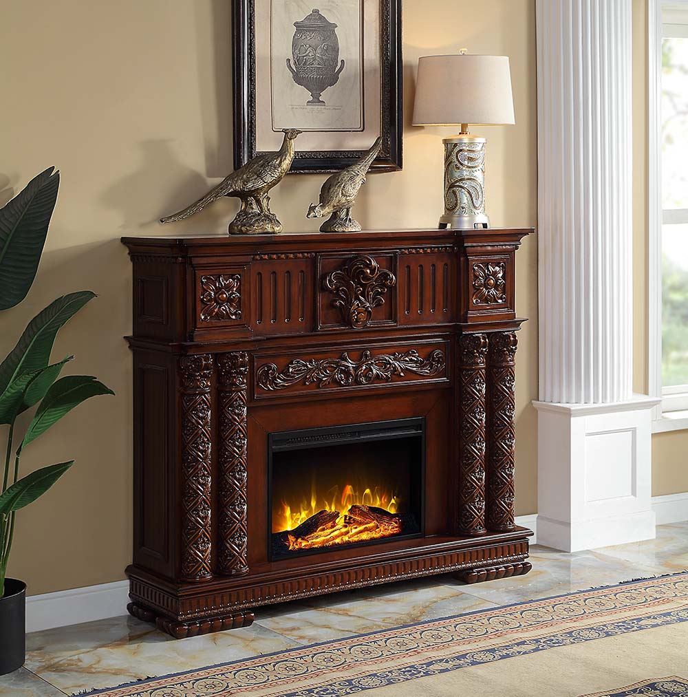 Classy meets functional in this Vendom fireplace. This unit's classic look, features realistic flame and amber effects to create the perfect cozy night in.