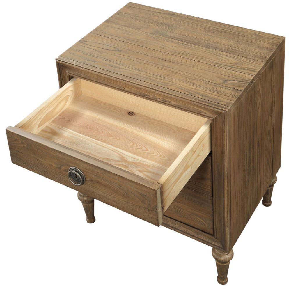 ACME Inverness - Nightstand - Reclaimed Oak - 28" | Meri Furniture