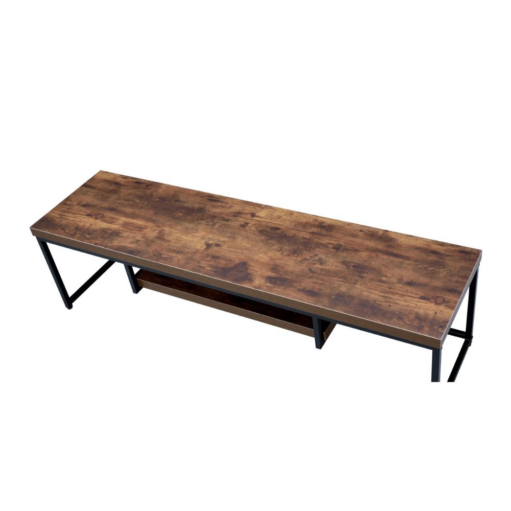 ACME Bob - TV Stand - Weathered Oak & Black - 16" | Meri Furniture