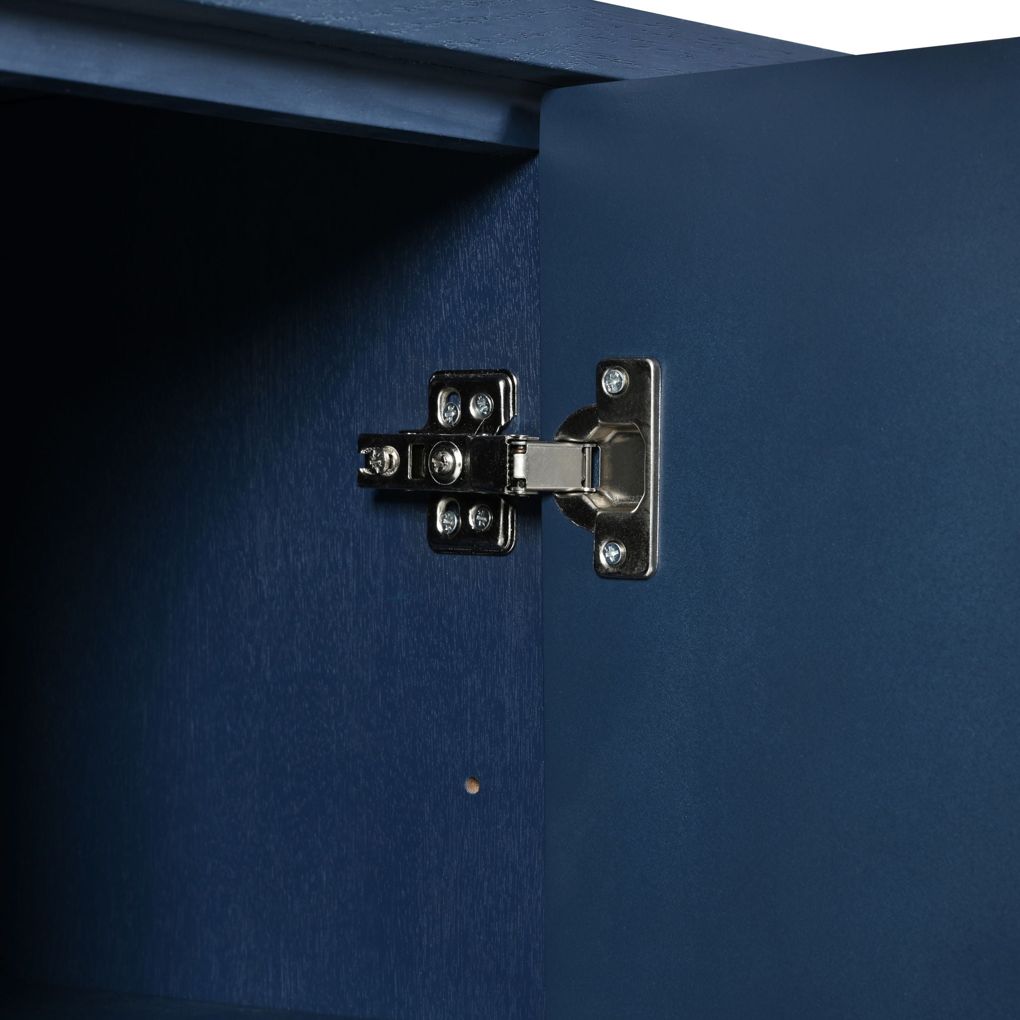 Modern 4 Door Sideboard With Creative Carved Surface And Adjustable Shelves