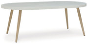 Seton Creek - Oval Dining Table With Umb Opt - White