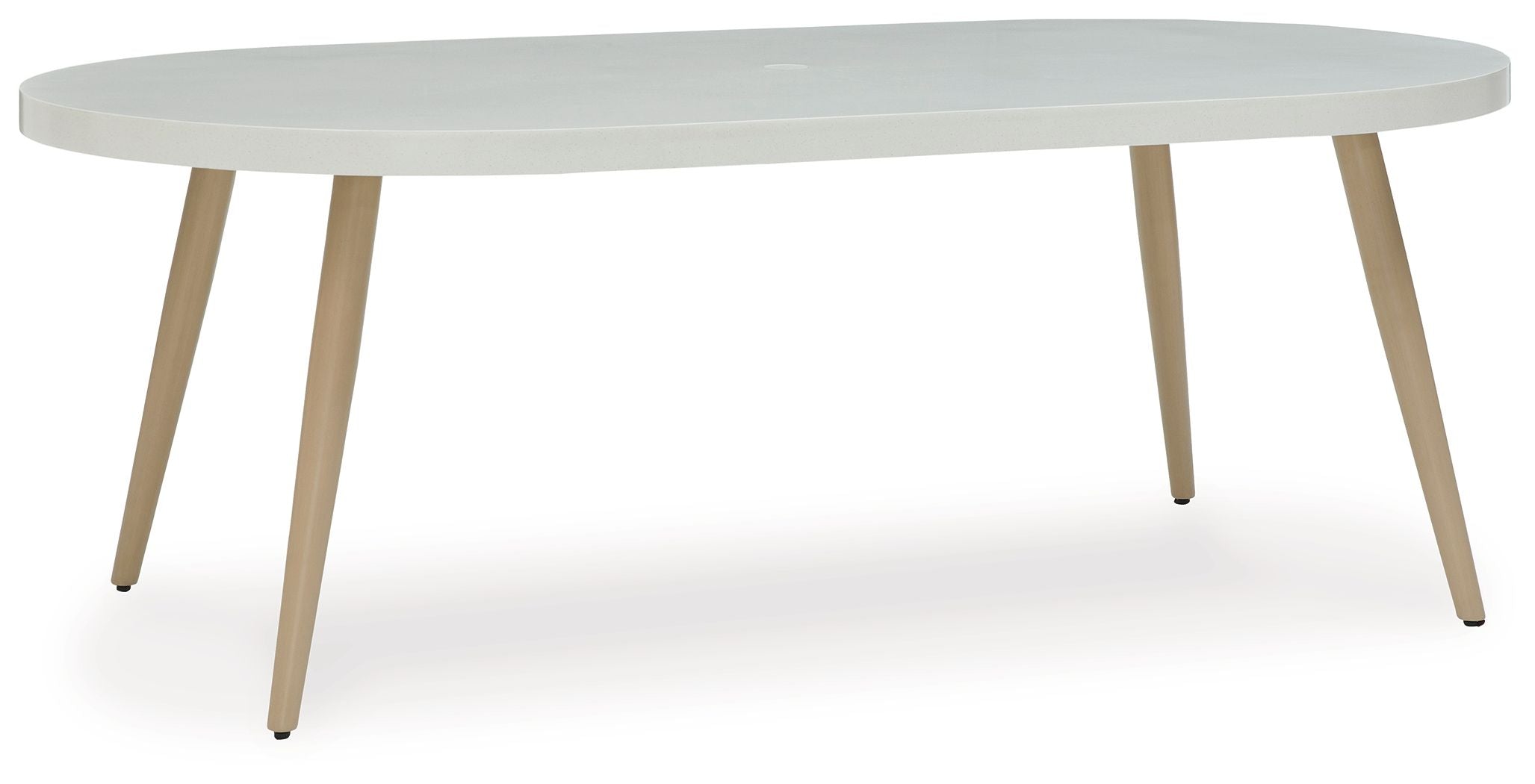 Signature Design by Ashley® Seton Creek - White - Oval Dining Table With Umb Opt | Meri Furniture