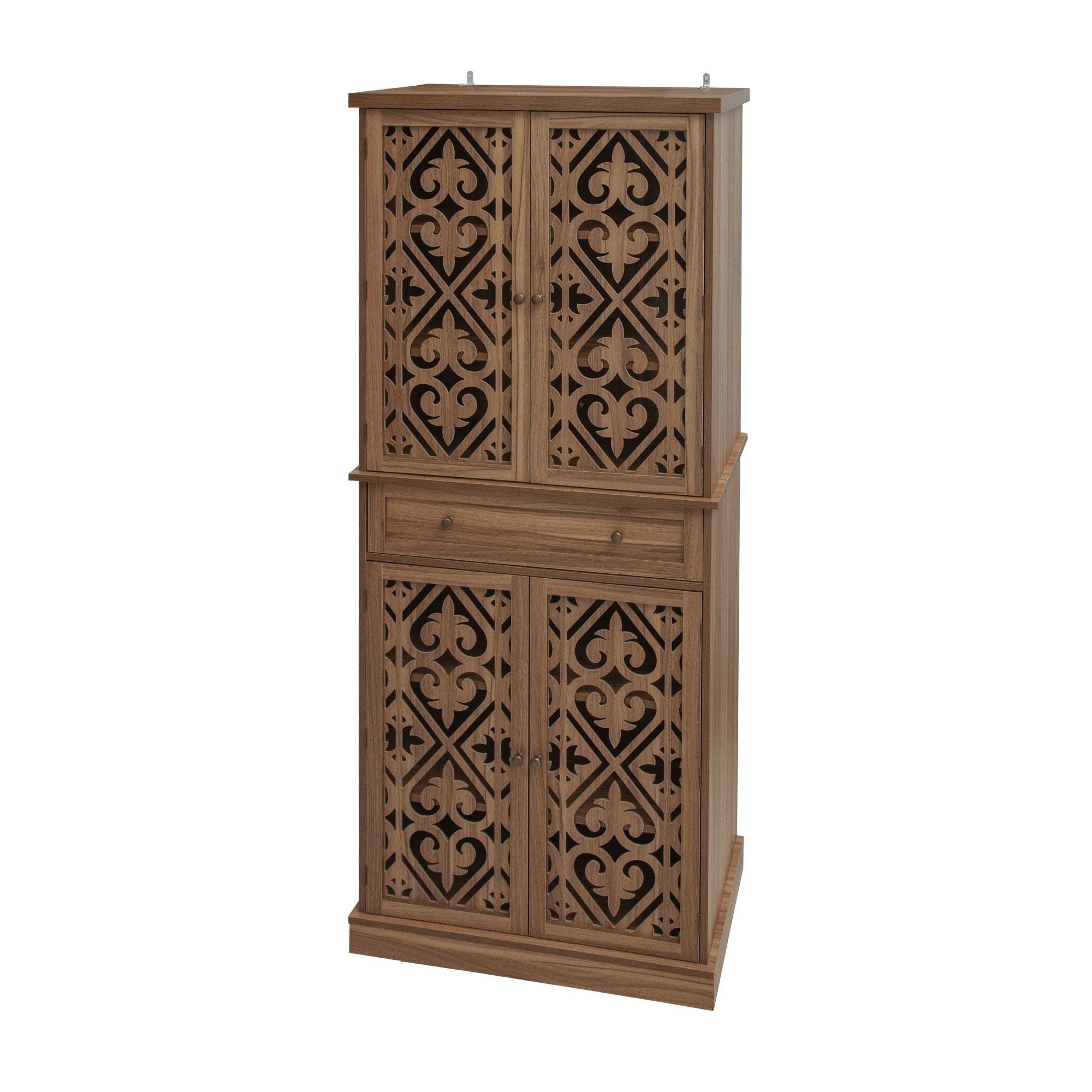 4 Door Cabinet With 1 Drawer, With 4 Adjustable Inner Shelves, Storage Cabinet