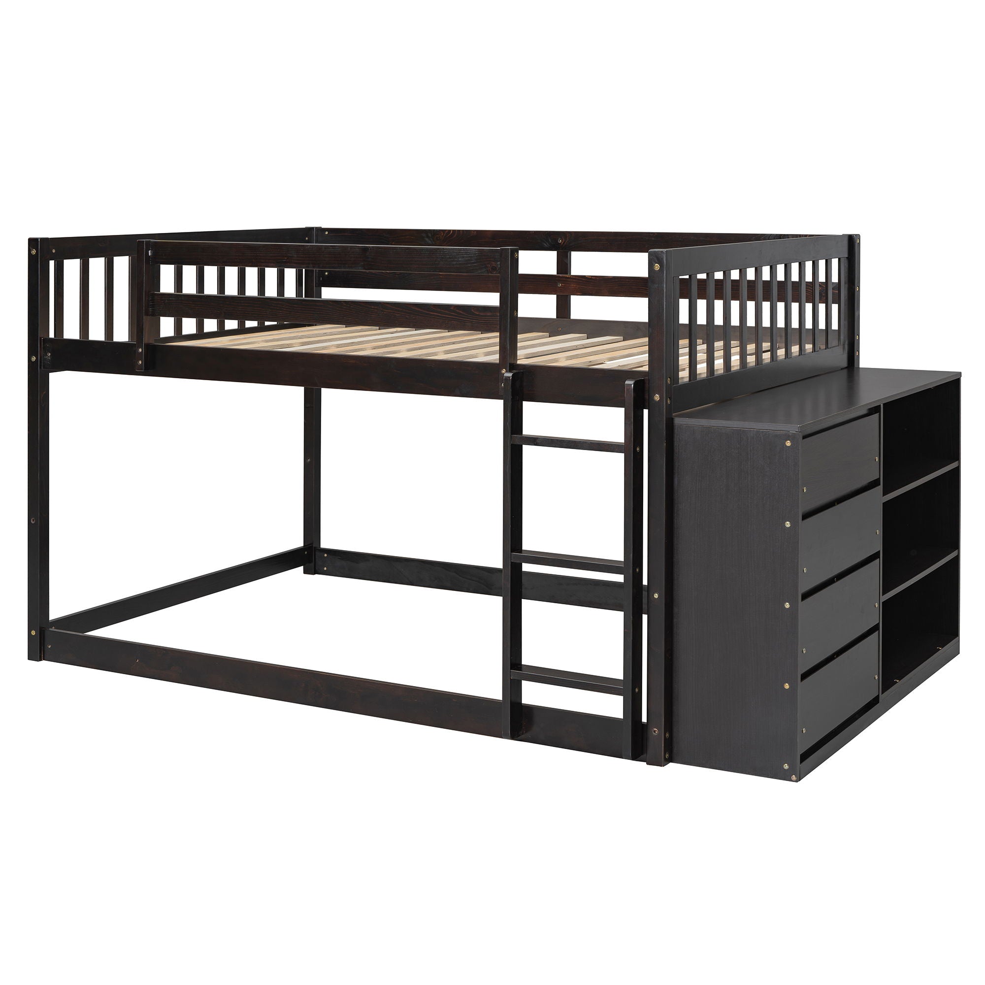 Bunk Bed With 4 Drawers And 3 Shelves